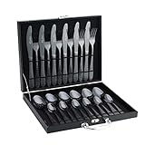  Good Life® Besteck-Set schwarz 24 teilig mit Geschenkbox