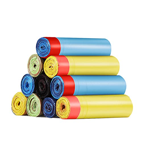 Bolsas de basura pequeñas con cordón de 2 a 3 galones para oficina, cocina, dormitorio, bolsas de basura gruesas y portátiles coloridas