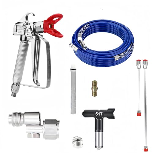 Image of Sprayer Accessories Parts，Spray Painted Extension Pole with Paint Sprayer Hose，Compatible with Graco 390 395 Spraying Machine，Airless Paint Spray Gun Set