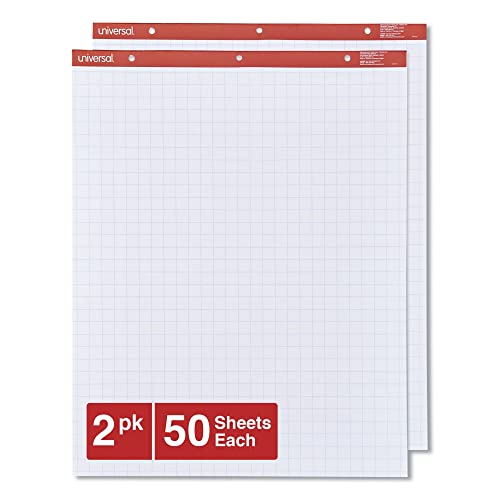 Universal 35602 Recycled Easel Pads, Quadrille Rule, 27 X 34, White, 50 Sheet (Case Of 2 Pads) #TOP1