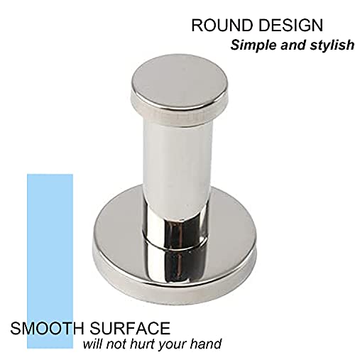 Vanloory Bathroom Towel Hooks, 6 Pack Round Coat Hooks, Sturdy Wall Mounted Robe Hook, Sus 304 Stainless Steel Heavy Duty Clothes Hanger, Wall Towel Hooks For Bathroom Bedroom Kitchen (Chrome) #TOP2