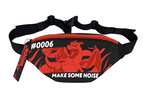 CYPBRANDS- Pokémon- Riñonera, Charizard, Color negro, Unisex, Producto Oficial