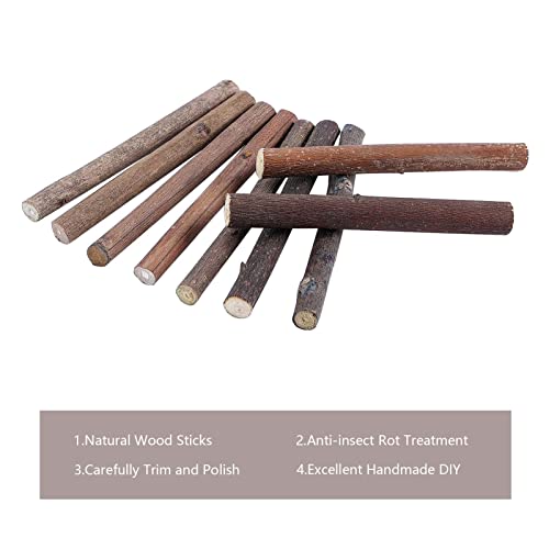 Pllieay 60 Pack 4 Inch Long 0.3-0.5 Inch In Diameter Wood Log Sticks Natural Twigs Sticks Wood Craft Sticks For Diy Crafts Photo Props, School Projects, Festival Decoration #TOP2