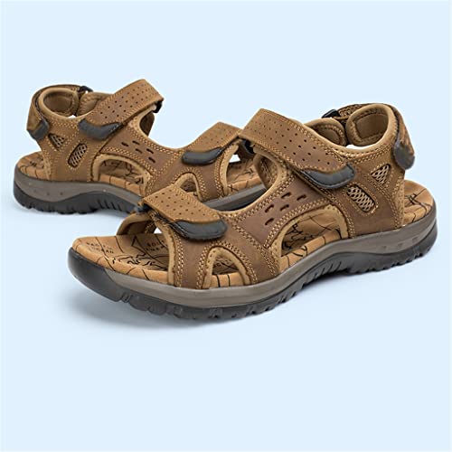 Leisure Men Shoes Beach Sandals Genuine Leather Sandals Soft Large Size Men's Sandals(41)2