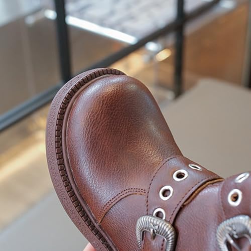 IWIHMIV Girls Ankle Boots Kids Comfortable Slip on Walking Short Booties with Side Zipper Riding Boots for Toddler4