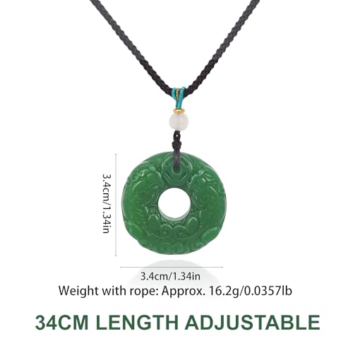Handmade Natural Jade Stone Pendant Necklace – Healing Jade Jewelry with Chakra Energy, Attract Wealth, Luck & Health, Spiritual Unisex Gift for Prosperity (Lucky Charm Green Pixiu)2