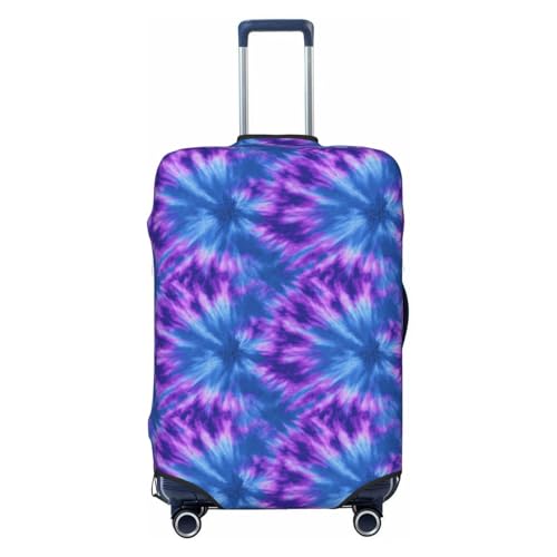 Blue And Purple Texture Elastic Travel Luggage Covers Dustproof Scratch-Resistant Suitcase Protector Fit 22-24 Inch
