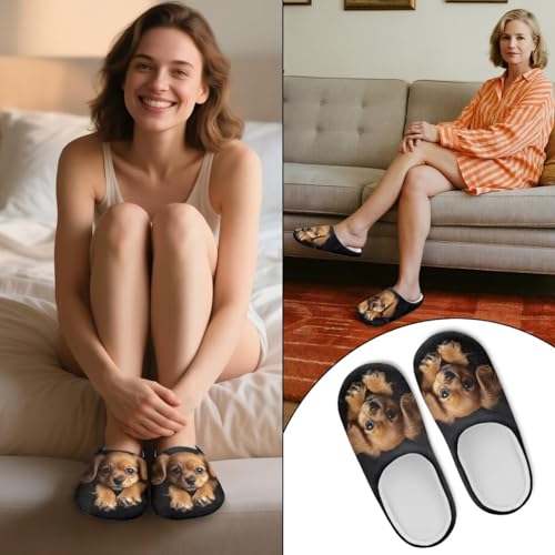 Closed Toe Slippers for Women Men, Winter Slip-on House Shoes, Comfortable Cozy Soft Indoor Slippers 5
