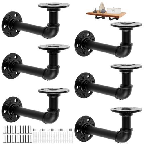 DAJAVE 6 supporti per scaffali, 17 cm, per scaffali, per scaffali, 150 kg, per tubi industriali