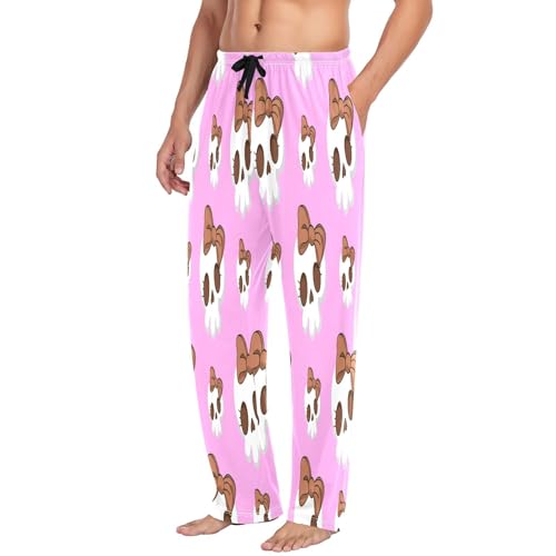 Qilmy Bow Skull Men's Cotton Pajama Pants, Lightweight Lounge Sleepwear with Drawstring and Pocket4