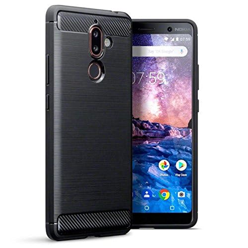 Image of Hybrid Carbon Fiber Back Case for Nokia 7 Plus (Black)