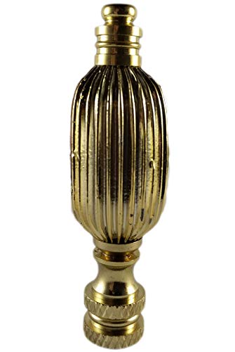 Image of Royal Designs Button Lamp Finial for Lamp Shade, 2.5 Inch High, Polished Brass
