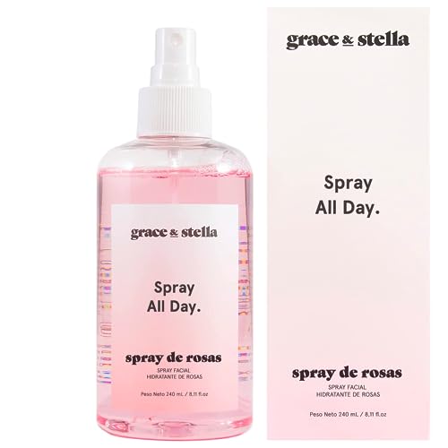 grace & stella Rosenwasser Spray, Rosenwasser Gesichtswasser, Hautberuhigendes Rosenwasser Spray Gesicht, Rose Water Toner, Reines Rosenwasser Setting Spray, Vegane Skincare Toner Gesicht [240 ml]