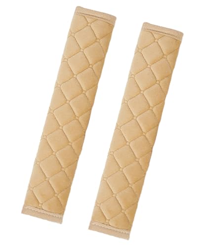 Xibao Protector Cinturon Coche,Almohadilla Cinturon Coche,Protector de Hombro para Cinturón de Seguridad Extraíble,Almohadilla Suave y Cómoda para Cinturones de Seguridad,Apto para Coches,SUV (Beige)