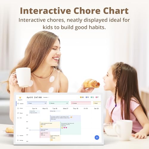 Image of Dragon Touch 27 inch Digital Calendar Chore Chart - 1080P Full HD Interactive Touchscreen, Smart Family Planner, Hearth Display Digital Calendar Wall & Desk Mountable for Seamless Scheduling