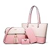 Women-Fashion-Synthetic-Leather-Handbags-Tote-Bag-Shoulder-Bag-Top-Handle-Satchel-Purse-Set-4pcs Women Fashion Synthetic Leather Handbags Tote Bag Shoulder Bag Top Handle Satchel Purse Set 4pcs