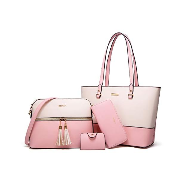 Women-Fashion-Synthetic-Leather-Handbags-Tote-Bag-Shoulder-Bag-Top-Handle-Satchel-Purse-Set-4pcs Women Fashion Synthetic Leather Handbags Tote Bag Shoulder Bag Top Handle Satchel Purse Set 4pcs