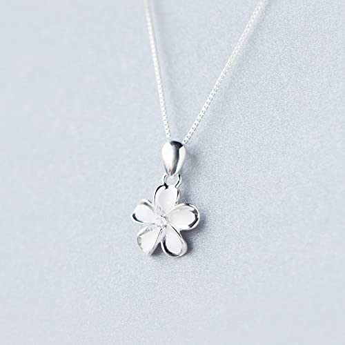 GHJYU Collier Femme Argent,Collier De Fleurs pour Femmes S925 en Argent Sterling Cinq Pétales Fleur Pendentif Collier Délicat À La Mode Collier Ras du Cou Chaîne Bohême Bijoux pour Ses Filles Couples
