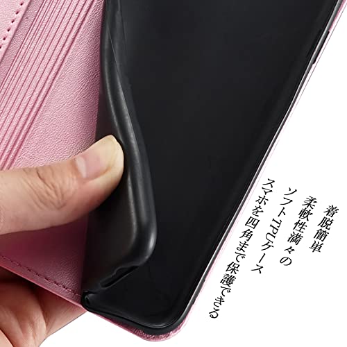 iPhone14 ケース 手帳型 iPhone 14 手帳 カバー iPhone14 手帳型ケース アイフォン14 ケース 携帯ケース iPhone14 case あいふぉん14手帳型ケース マホケース 携帯カバー PUレザー ストラップホール付き カード収納 内蔵マグネット式 スタンド機能 薄型 防水 ノート型 耐衝撃 男女兼用 落ち着いた色 (iPhone 14 6.1 inch対応) ゴールドピンク