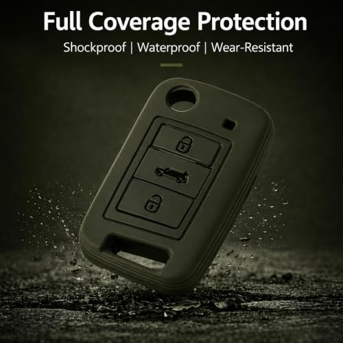Image of JVCV Soft TPU Cover Compatible with Skoda Kushaq Taigun Tiguan Virtus Octavia Kodiaq Superb Folding Key | Scratch-Resistant Protective Case (Combo - Matte Black & Green)