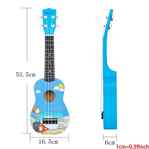 Ukulele 21 inch Soprano Ukulele 4 Strings Guitar Uke + String + Pick for Beginners Kid Gift Guitar (Color : Blue) - Les Beatles, Paul McCartney, John Lennon, RIngo Starr, George Harrison Ukulele 21 inch Soprano Ukulele 4 Strings Guitar Uke + String + Pick for Beginners Kid Gift Guitar (Color : Blue) – Image 5