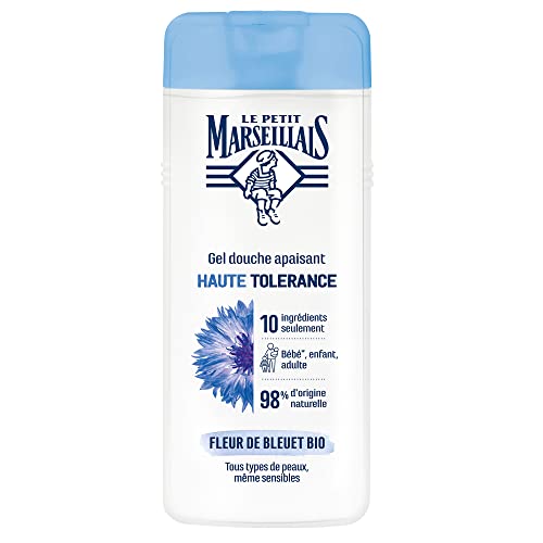 Le Petit Marseillais, Beruhigendes Duschgel, hohe Toleranz, KornblumenblĂĽte, Bio (400 ml Flasche), 98% natĂĽrliche Inhaltsstoffe, fĂĽr alle Hauttypen, auch empfindliche Haut