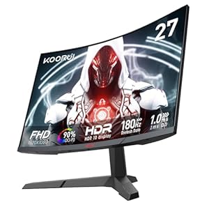 KOORUI 27インチ湾曲ゲーミングモニター 180Hz駆動 27E6CA 15,832円送料無料！
