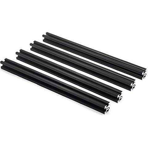 Iverntech 4pcs 700mm 2020 V Type Black European Standard Anodized Linear Rail Aluminum Profile Extrusion for DIY 3D Printer and CNC Machine Cover