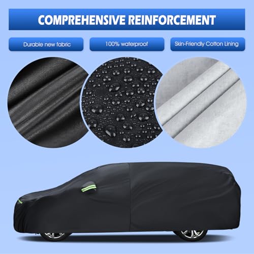 Image of Car Cover Custom Fit for Toyota Sienna 1997-2026, Migaven Waterproof Full Exterior Cover Sun Rain Protection with Door Zipper and Cotton Lining, Black
