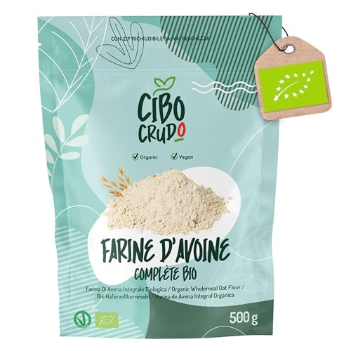 Farine D'Avoine Bio en Poudre - 500g. Farine d'Avoine Crue...