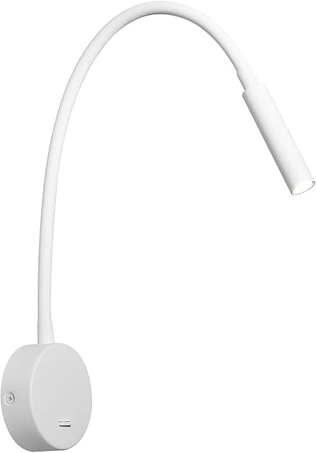 DAWALLIGHT Reading Wall Lamp, 3W LED Warm White Wall Reading Light 3000K Bedside Gooseneck with Switch for Bed Books Bedroom Living Room
