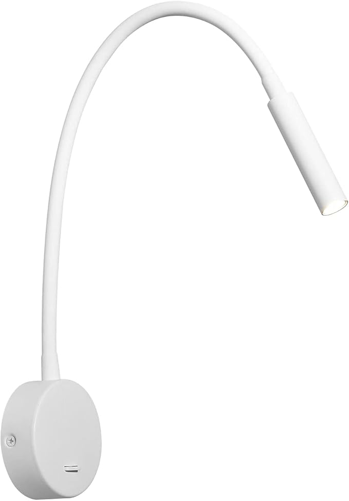 DAWALIGHT DAWALLIGHT Lees wandlamp, 3W LED warm witte muur leeslamp 3000K bedzijde zwanenhals met schakelaar voor bed boeken slaapkamer woonkamer