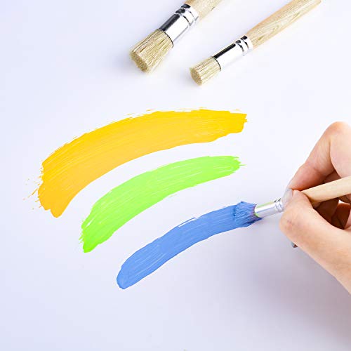 Outus 6 Pieces Wooden Stencil Brushes Pure Natural Stencil Brushes Painting Bristle Brushes For Acrylic Oil Watercolor Art Painting Stencil Project Diy Crafts, 3 Sizes #TOP4