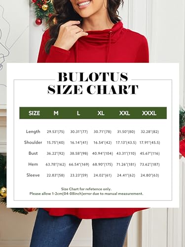 Bulotus Fall Sweaters for Women 2025 Cowl Neck Asymmetrical Long Tunics for Leggings Vacation Travel Tops with Pockets