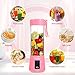 Mialoe Portable Blender, Personal Size Eletric USB Juicer Cup, Fruit, Smoothie, Baby Food Mixing Machine Magnetic Secure Switch 14 oz (Pink)
