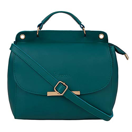 Image of Vivinkaa Sling Bags for Women Branded, Sling Bag, Sling Bag Women I Leatherette Flap Compartment, Aqua