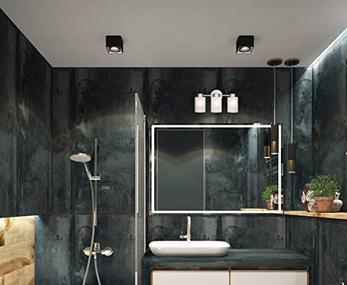 Image of Bathroom Vanity Light fixtures, Wall Fixture, Vanity Sconce, Wall Sconce Light, Three Light Bathroom Vanity Light fixtures with Brushed Nickel Finish and Frosted Seeded Glass(3 Light, Brushed Nickel)