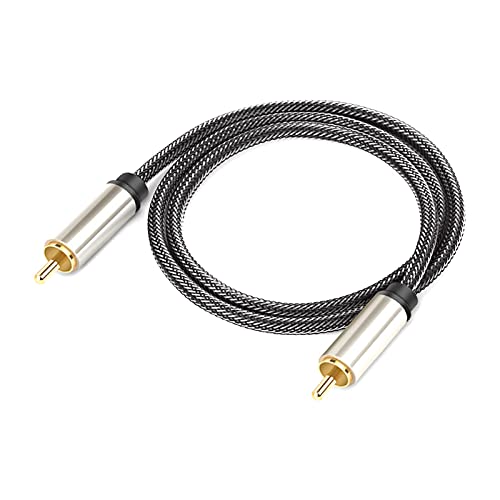 Anwangda Cable coaxial de audio digital, 5.1 SPDIF RCA a RCA macho a macho coaxial, para audio SPDIF/digital y cable de vídeo compuesto (tamaño: 1.5m)