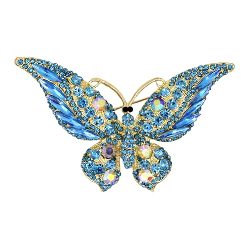 Image of Gold Crystal Animal Brooches for Womne Elegant Rhinestone Butterfly Cat Fox Brooch Pins Fashion Jewelry Accessories for Women Gift