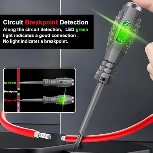 Image of 2 PCS Magnetic Flathead Screwdriver & Non-Contact Voltage Tester Pen, Dual Color Light Electrical Screwdriver, High Torque Electricity Detector for Safe Voltage Measurement