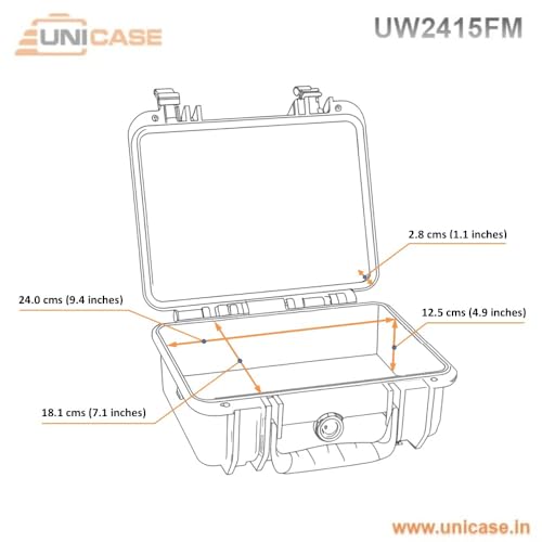 Image of UNICASE Heavy Duty Waterproof Protective Hard Shell Plastic Pelican case for Drones, Cameras & Accessories and Electronic Equipment�s Carry Case with Pick and Pluck, precut Cubed Foam (UW2415FM)