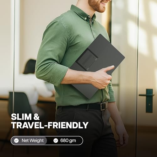 Image of GEONIX 15.6 Inch Full HD 1080p, True IPS, Ultra Slim, 16:9 Aspect Ratio, 16.7M Colors, 72% sRGB, 2 Inbuilt Speakers with Foldable Kickstand Portable Monitor, Black (1 Year Warranty)