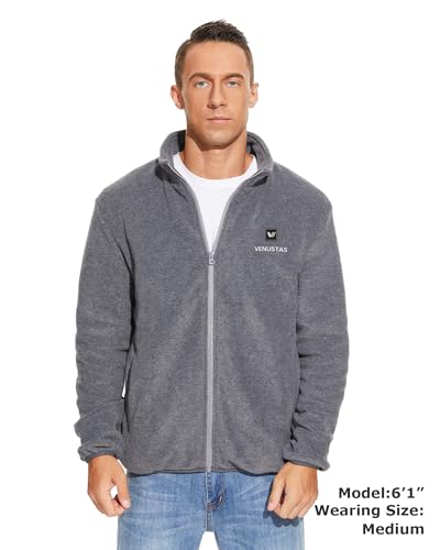 Venustas Men's Fleece Heated Jacket (Grey，L) and an Extra 7200mAh Battery Pack4
