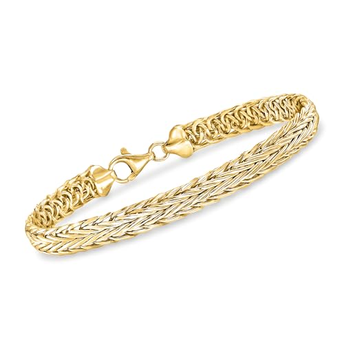 Ross-Simons 18kt Gold Over Sterling Wheat-Chain Bracelet