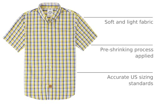 Image of Dubinik Mens Short Sleeve Button Down Shirts Soft Breathable Summer Vintage Regular Fit Lightweight Men's Casual Shirt