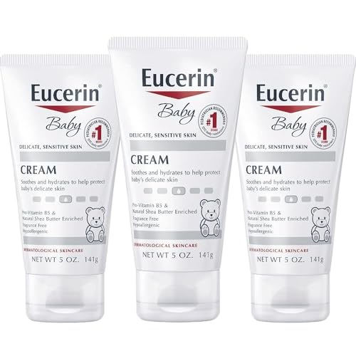 Image of Eucerin Baby Cream - Pack of 3, Hypoallergenic & Fragrance Free, Gentle Every Day Lotion for Sensitive Skin - 5 oz.