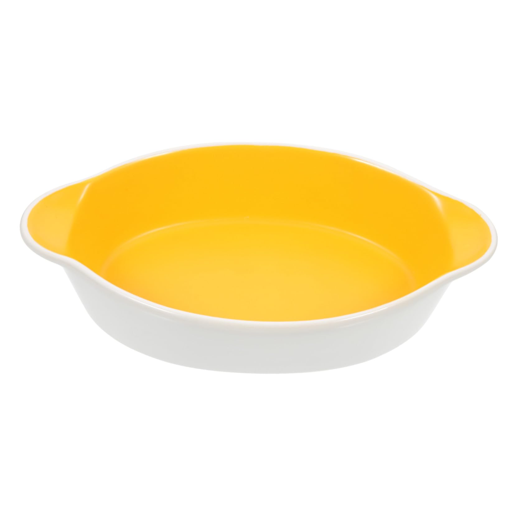 Bandeja de Cerámica con Doble Asa, Profunda, Amarilla | Bandeja Rectangular para Asar, Diseño de Patrón Único, Uso para Lasaña y Fruta