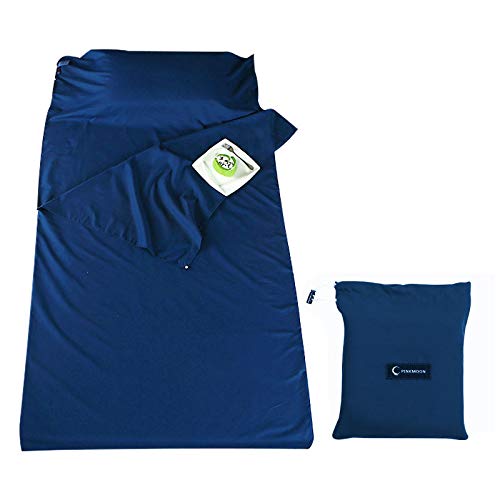 Sac de couchage enveloppe bleu 180x210 cm pour hôtel et voyage