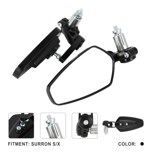 Image of Motorcycle Rear View Side Mirror Handlebar Mirrors CNC for Surron Sur Ron LBX E-Ride Pro SR S SS 2.0 3.0 Talaria Sting MX3 /R MX4 Talaria X3 XXX X Electric Dirt Bike Black,Direct Installation
