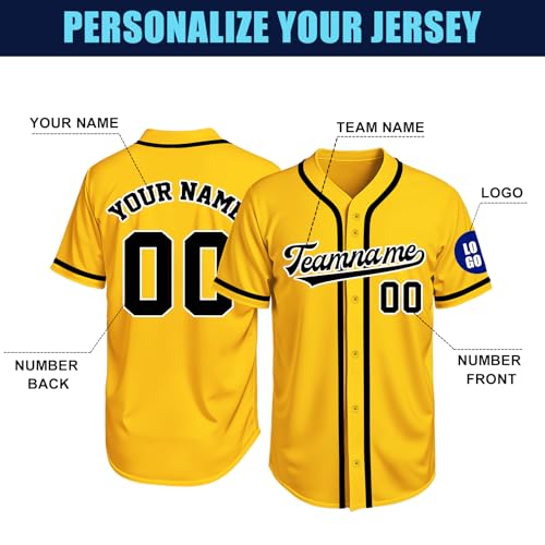 Image of Custom Baseball Jersey Personalized Stitched or Printed Name Number Baseball Shirt Sports Uniform Gifts for Men Women Youth
